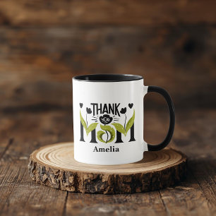 Thank You Mum Floral Personalised Mug