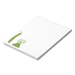 Thank You Mum Greeting with Peapod and Peas Notepad
