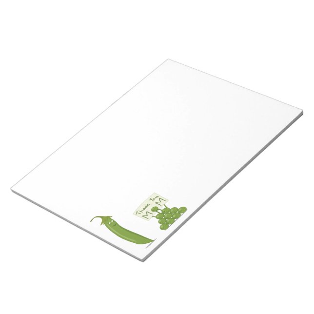 Thank You Mum Greeting with Peapod and Peas Notepad (Angled)