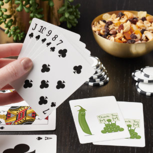 Thank You Mum Greeting with Peapod and Peas Playing Cards