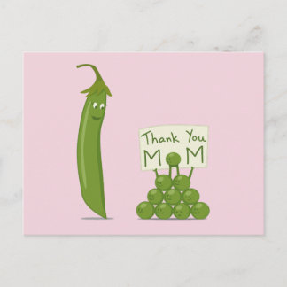 Thank You Mum Greeting with Peapod and Peas Postcard