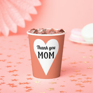 Thank you mum message paper cups