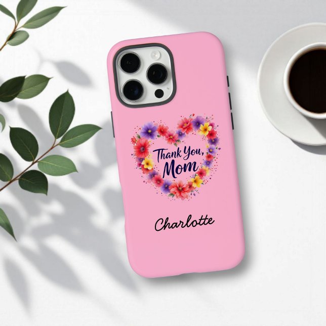 Thank You Mum | Personalised Floral Mother's Day Case-Mate iPhone Case (Creator Uploaded)