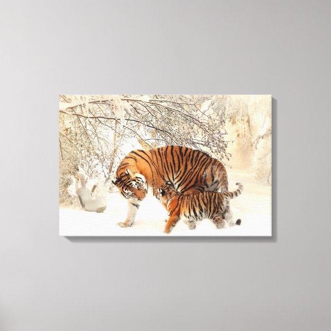 Thank you Mum Tiger and Cub Canvas Print (Front)