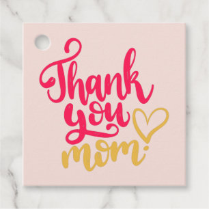Thank You Mum with Heart Pink Gift Tags
