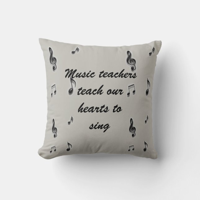 Thank You Music Teacher Appreciation Class Gift Cushion (Front)