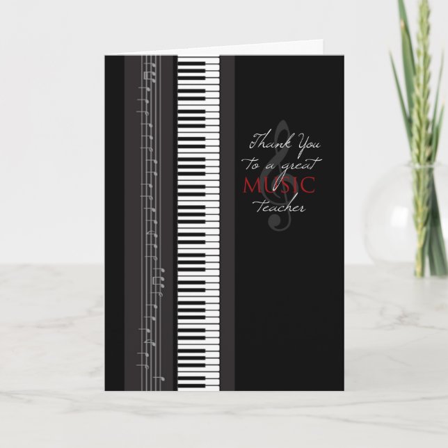 Thank You Music Teacher Card (Front)