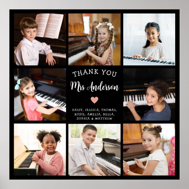 Thank You Music Teacher Gift Photo Collage  Poster (Front)