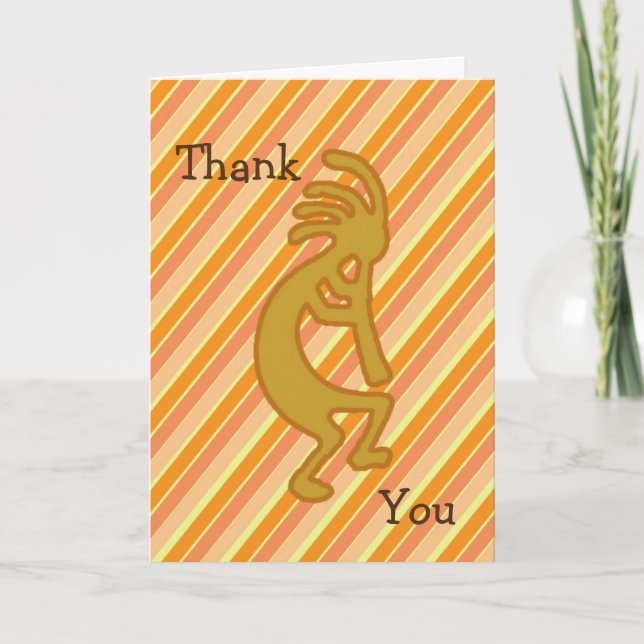 Thank You Music Teacher Gold Kokopelli with Flute Card (Front)