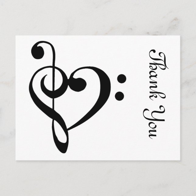 Thank You musical heart Postcard (Front)