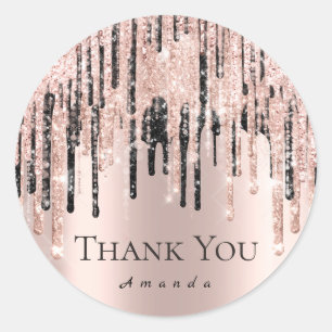Thank You Name 16th Bridal Rose Drips VIP Classic Round Sticker