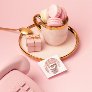 Thank You Name 16th Bridal Rose Glitter Kiss Lips Classic Round Sticker