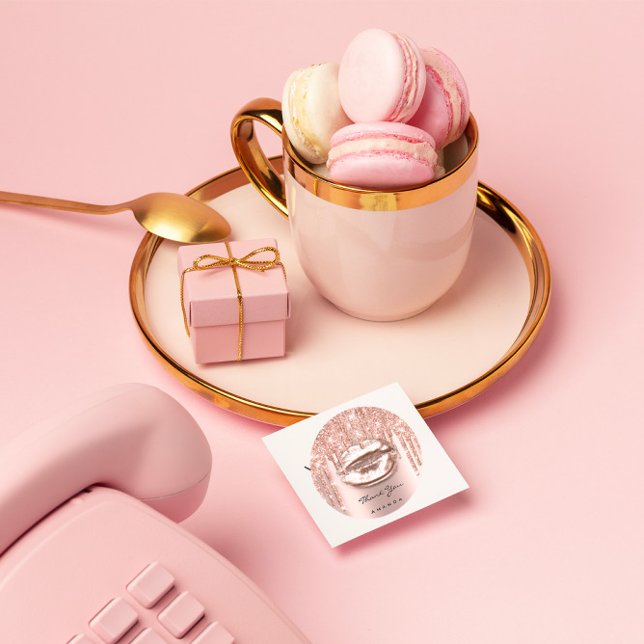 Thank You Name 16th Bridal Rose Glitter Kiss Lips Classic Round Sticker (Creator Uploaded)