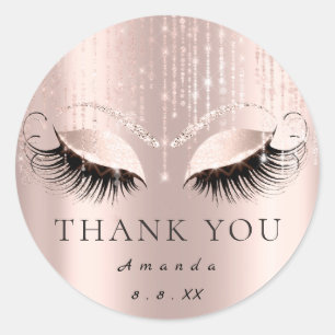 Thank You Name Date Rose Bridal Sweet 16th Classic Round Sticker