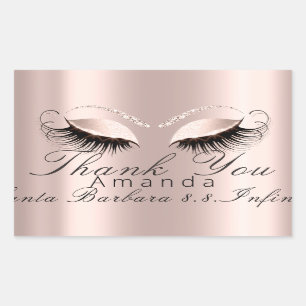 Thank You Name Date Rose Bridal Sweet 16th Rectangular Sticker