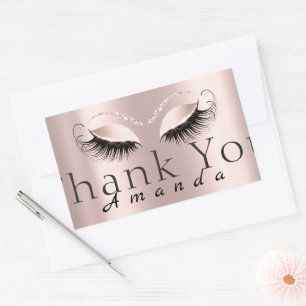 Thank You Name Simply Rose Bridal Sweet 16th Rectangular Sticker