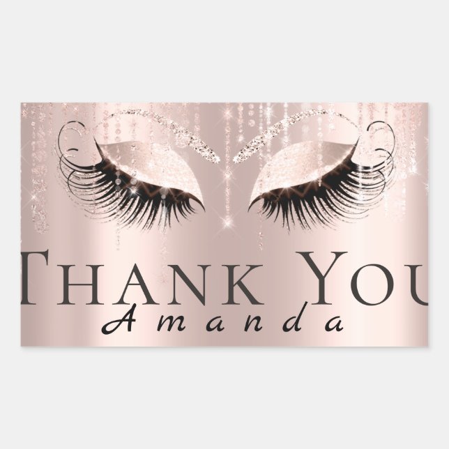 Thank You Name VIP Rose Bridal Sweet 16th Rectangular Sticker (Front)