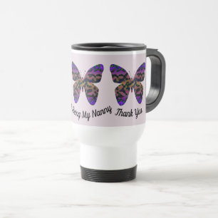 Thank You Nanny Appreciation Bright Butterfly Travel Mug