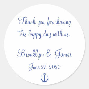 Thank You Nautical Wedding Stickers