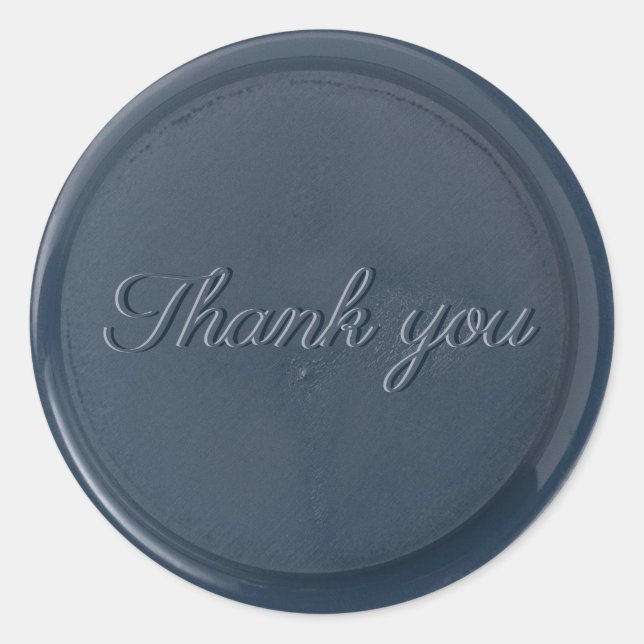 Thank you Navy Blue Wax Seal Sticker (Front)