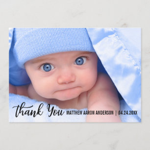 Thank You New Baby Modern Blue Back Card S