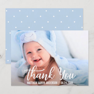 Thank You New Baby Modern Blue Dots Card