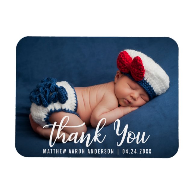 Thank You New Baby Modern Magnet (Horizontal)