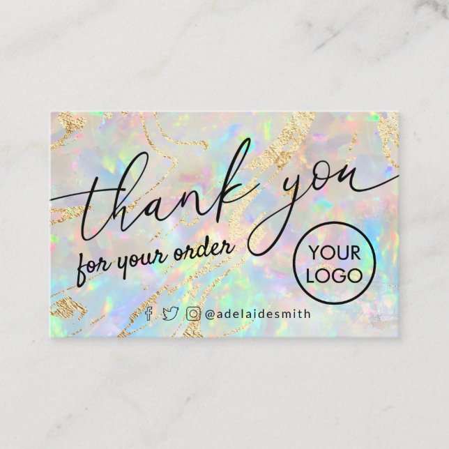 thank you new opal texture business card (Front)
