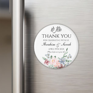 Thank You nikah muslim wedding favour floral Class Magnet