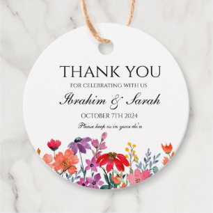 Thank You nikah muslim wedding favour floral Tags