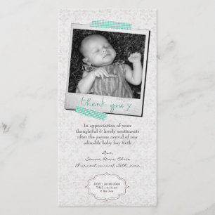Thank You Note Baby Boy Announcement Template