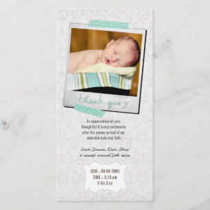 Thank You Note Baby Boy Blue Washi Tape