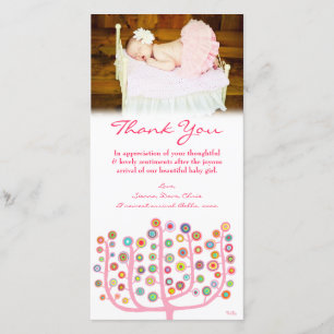 Thank You Note Baby Girl Photo Card Template