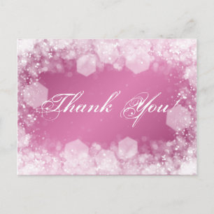 Thank You Note Baby Shower Night Sparkle Pink Postcard