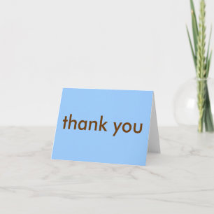 Thank You Note - Blue/Brown Card