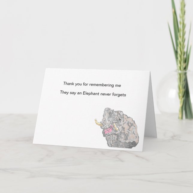 Thank you Note Card / Elephant (Front)