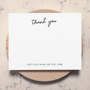 Thank you Note Card   Minimal Typography White