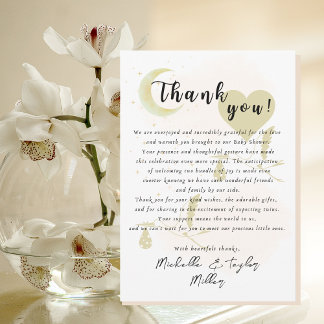 Thank you Note Card Oh Babies! Neutral Twins
