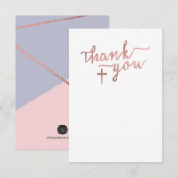 Thank You Note Card, Rose Gold Cross