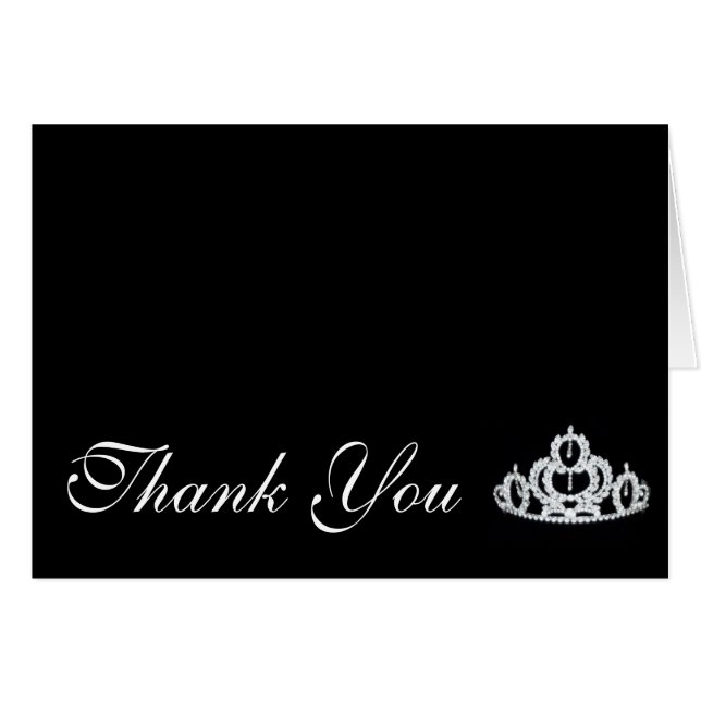 Thank You Note Card Tiara (Front Horizontal)