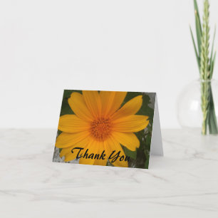 Thank you note card with yellow flower photograph