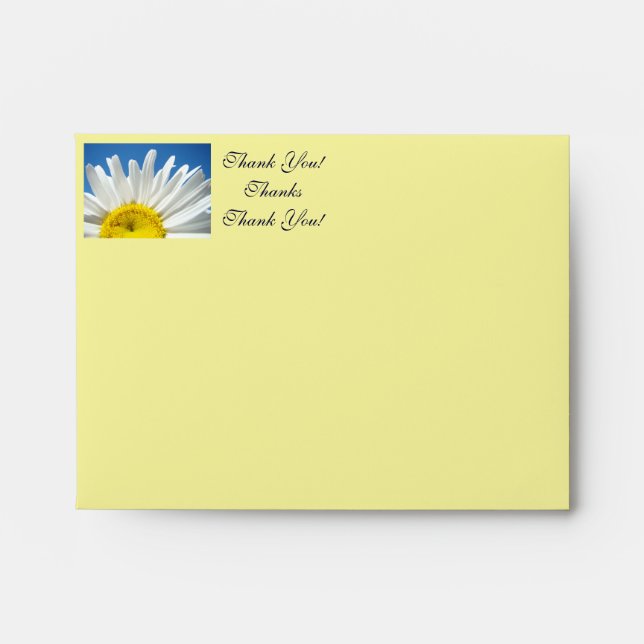 Thank You! Note Cards Envelops Thanks Daisies Envelopes (Front)