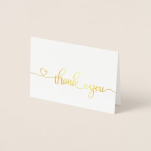 Thank You Note Cards Gold Foil