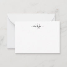 Thank You Note Cards Monogram Classic Stationery