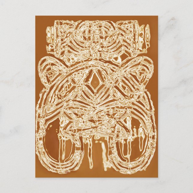 Thank You Note Ethnic Abstract Fine Art Postcards (Front)
