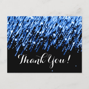Thank You Note Falling Stars "Sapphire Blue" Postcard