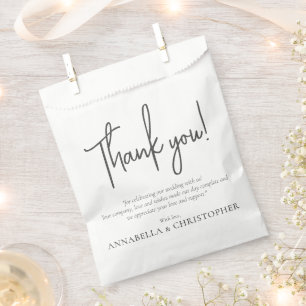 Thank you Note for Wedding Minimalist Style Favour Bags