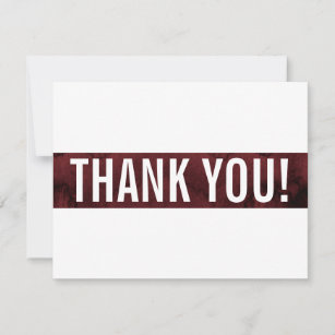 THANK YOU NOTE modern bold block maroon red gold