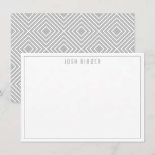 THANK YOU NOTE modern minimal name pale grey Card