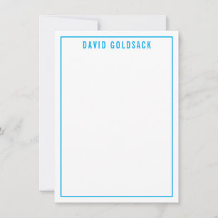 THANK YOU NOTE modern simple name aqua blue